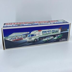 RARE Vintage 1997 Hess Toy Truck and Racers - New In Original Box